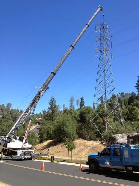 Crane at Utiltiy Work Site